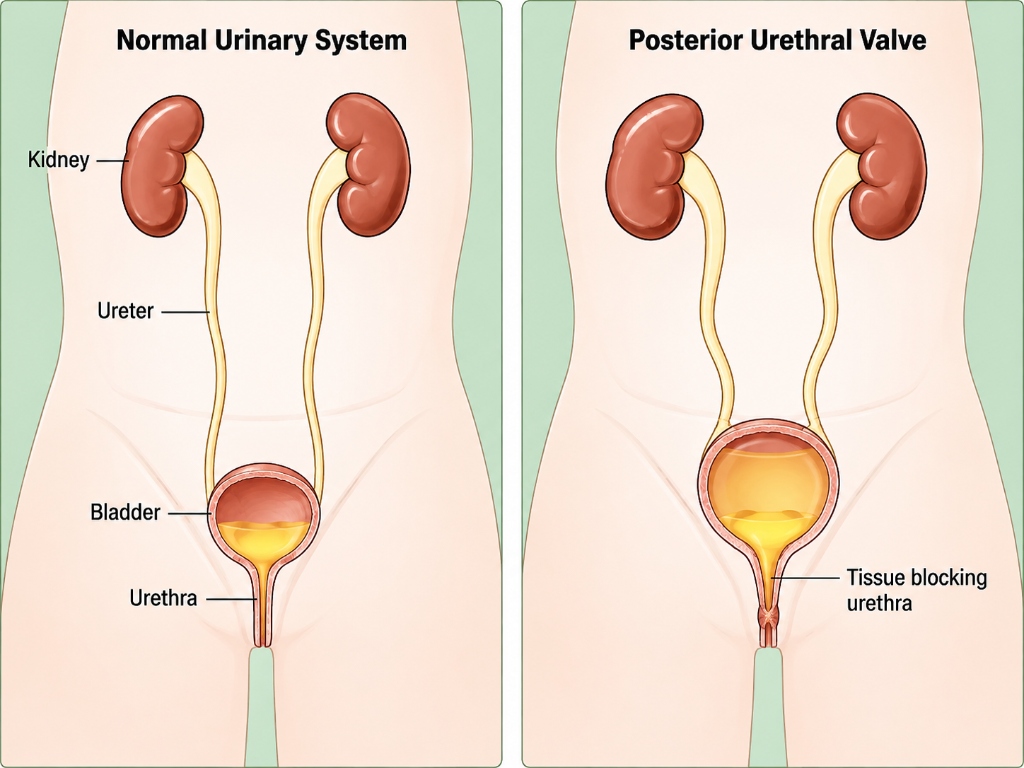 Posterior Urethral Valve Medical Diagram